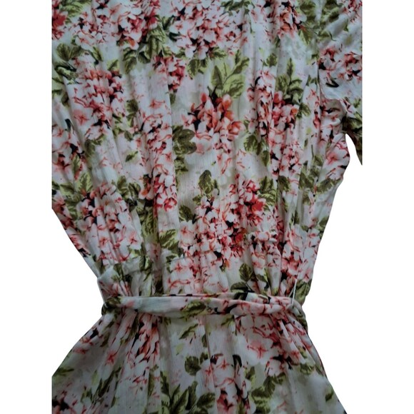 J Jill Dress Womens Large Cream Midi Pebble Hydrangea Floral Pockets Cottagecore - Picture 6 of 13